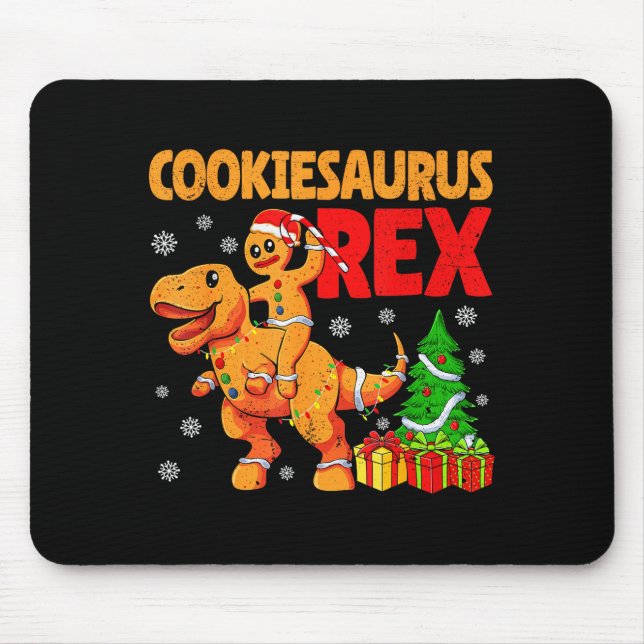 Gingerbread Trex Dinosaur For Christmas Gingerbrea Mouse Mat (Front)