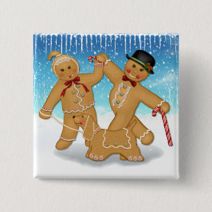 Gingerbread Trio 15 Cm Square Badge