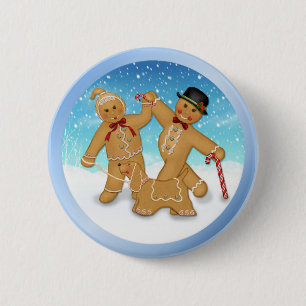 Gingerbread Trio 6 Cm Round Badge