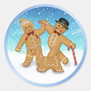 Gingerbread Trio Classic Round Sticker