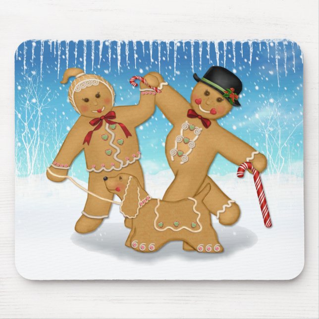 Gingerbread Trio Mouse Mat (Front)