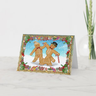 Gingerbread Trio with Verse Holiday Card