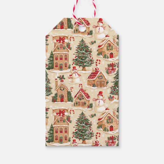 Gingerbread Village  Gift Tags (Front)