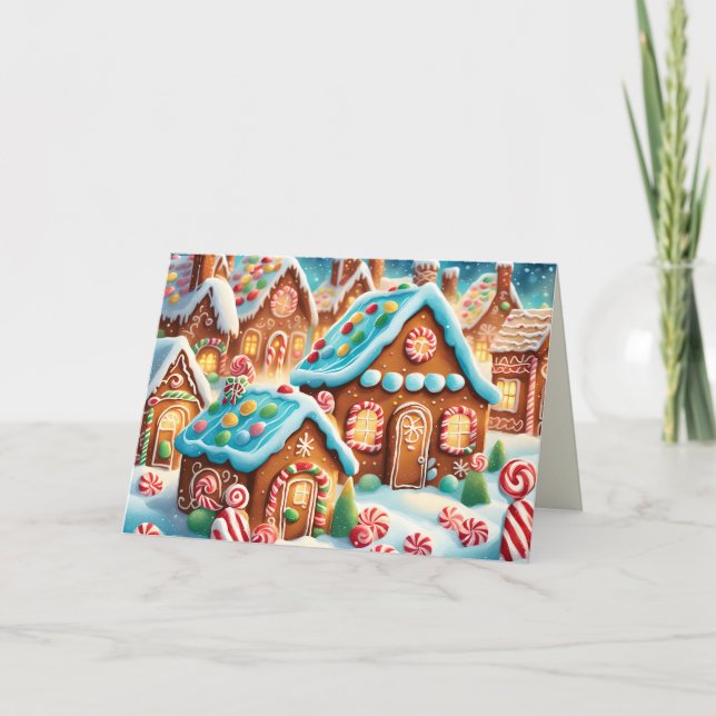 gingerbread village greeting card (Front)