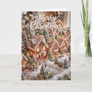 Gingerbread Village Merry Christmas Card