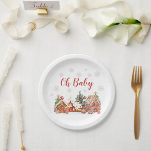 Gingerbread Village Paper Plates
