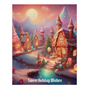 Gingerbread Village Poster