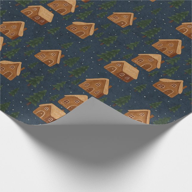 Gingerbread Village Wrapping Paper (Corner)