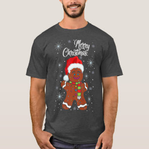 Gingerbread Wear Santa Hat Christmas Costume Cooki T-Shirt