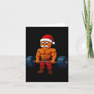 Gingerbread Weightlifting Fitness Gym Workout Chri Card