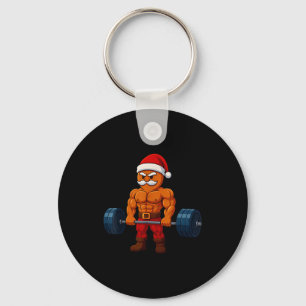 Gingerbread Weightlifting Fitness Gym Workout Chri Key Ring