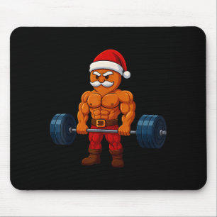 Gingerbread Weightlifting Fitness Gym Workout Chri Mouse Mat