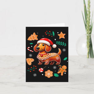 Gingerbread Weiner Dog Lover Dachshund Christmas C Card