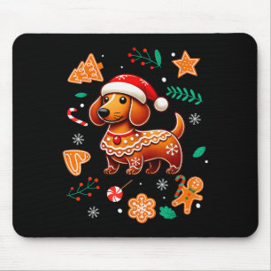 Gingerbread Weiner Dog Lover Dachshund Christmas C Mouse Mat