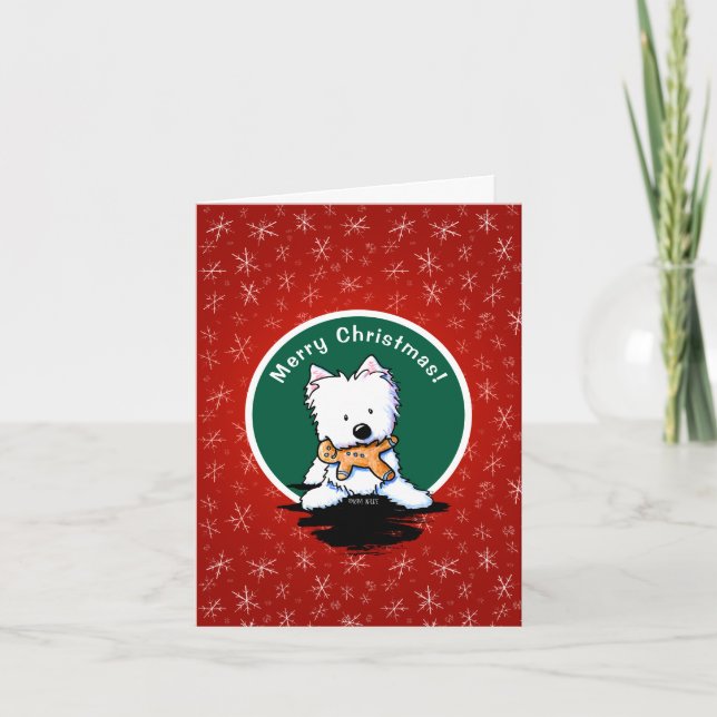Gingerbread Westie Christmas Card (Front)