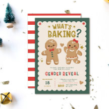 Gingerbread What's Baking Christmas Gender Reveal