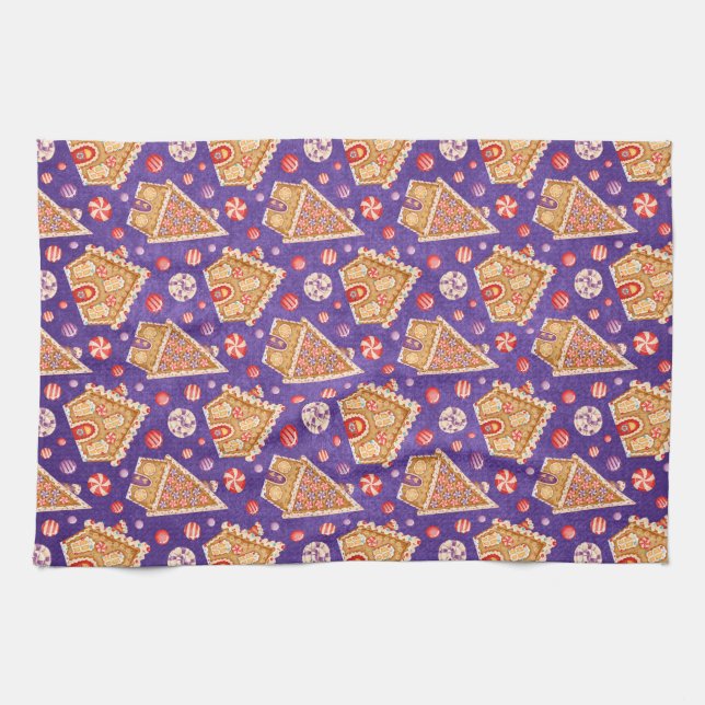 Gingerbread Whimsy Tea Towel (Horizontal)