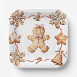 Gingerbread Winter Christmas Plates