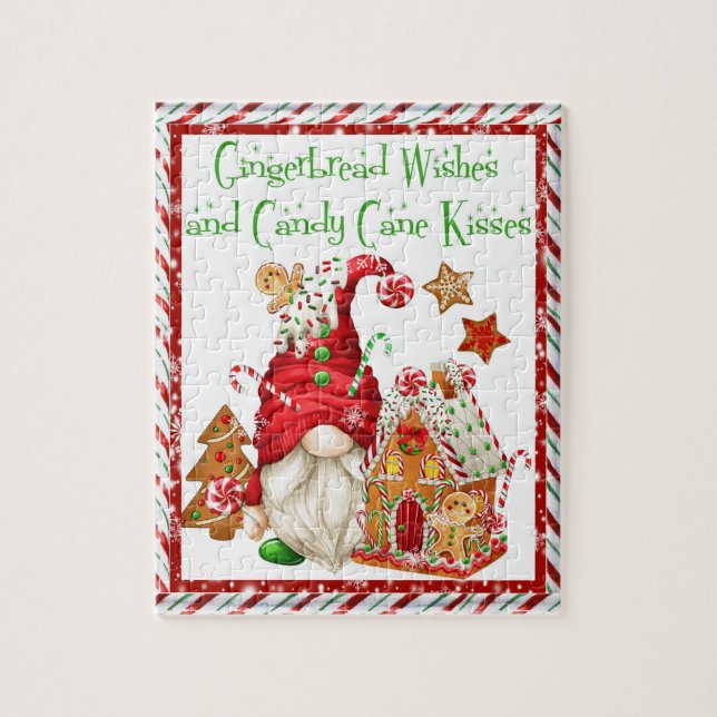 Gingerbread Wishes and Candy Cane Kisses Jigsaw Puzzle (Vertical)