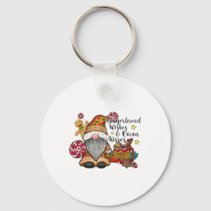 Gingerbread Wishes And Cocoa Kisses Gnome Christma Key Ring