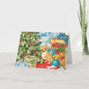 Gingerbread Wishes Chihuahua Christmas Art Holiday Card