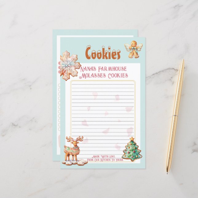 Gingerbread Wishes Vintage Farmhouse Recipe Page (Front/Back In Situ)