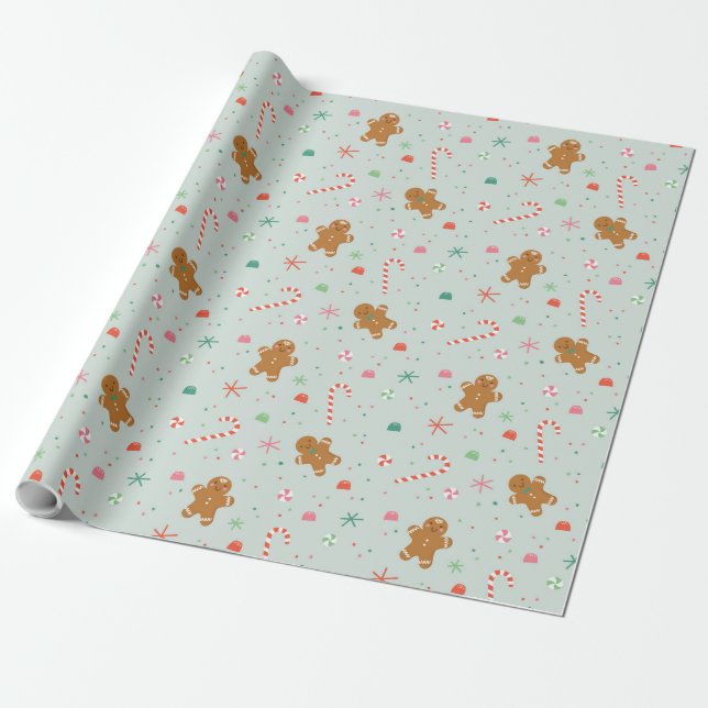 Gingerbread wishes wrapping paper (Unrolled)