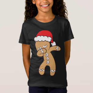 Gingerbread With Santa Hat Cute Dabbing Gingerbrea T-Shirt