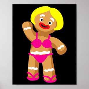 Gingerbread Woman In Bikini Christmas In July Part Poster