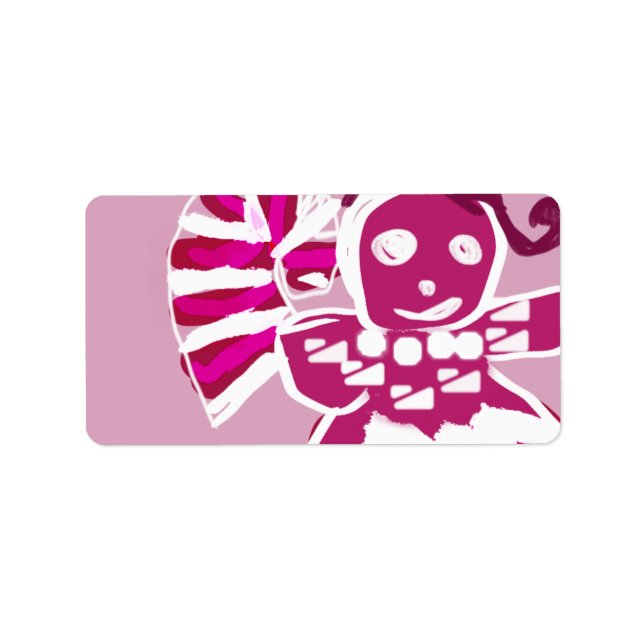 Gingerbread woman pink label (Front)