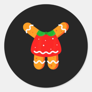 Gingerbread Women Girls Body Costume Halloween Or  Classic Round Sticker