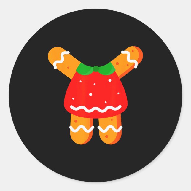 Gingerbread Women Girls Body Costume Halloween Or  Classic Round Sticker (Front)