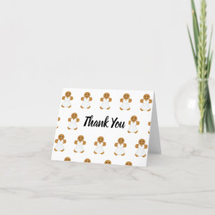 Gingerbread Women White Dresses Cartoon Thank You