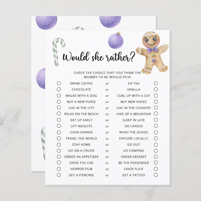 Gingerbread - Would she rather game (Front/Back)