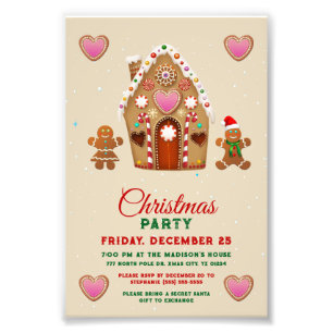 Gingerbread Xmas Party Photo Print