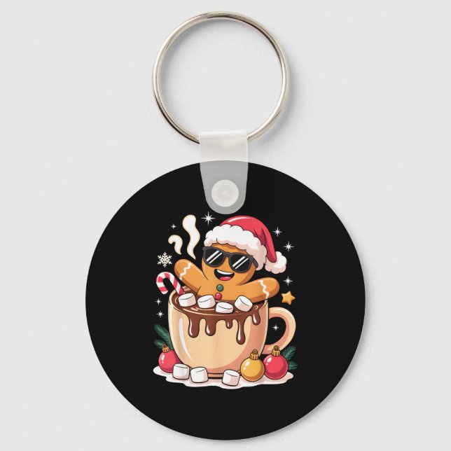 Gingerbreadman Christmas Cocoa Gingerbread Men Wom Key Ring (Front)
