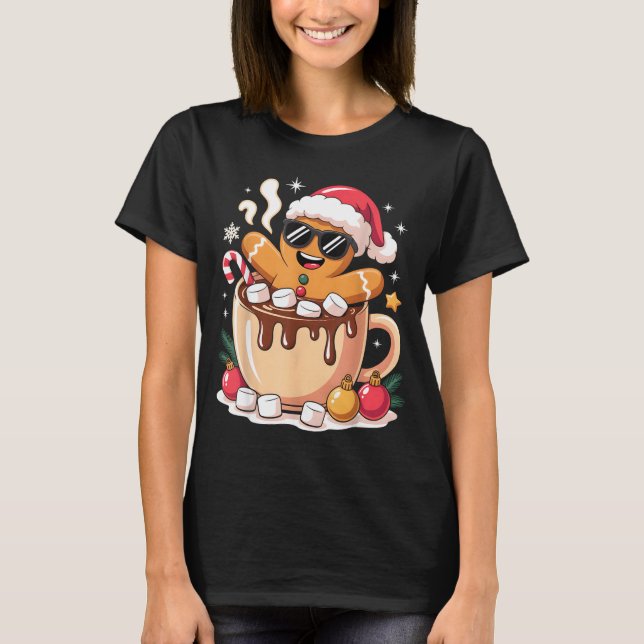Gingerbreadman Christmas Cocoa Gingerbread Men Wom T-Shirt (Front)