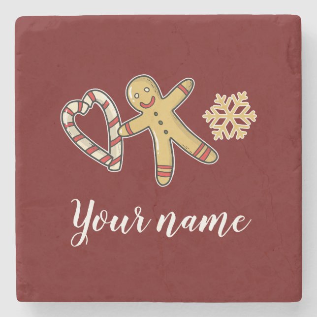 Gingerbreadman Love Stone Coaster (Front)