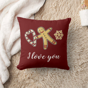 Gingerbreadman Love Throw Pillow