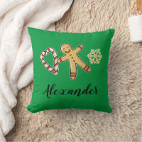 Gingerbreadman Love Throw Pillow
