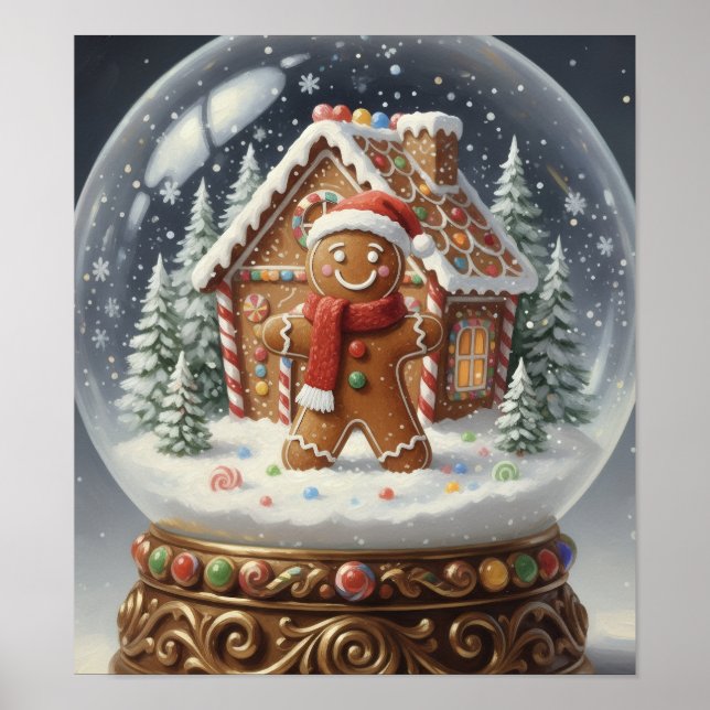 GingerBreadManSnowGlobe Poster (Front)
