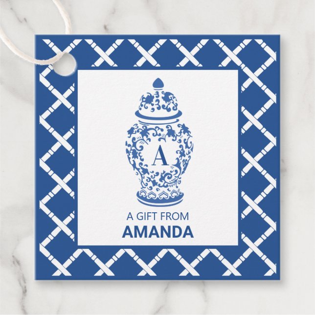 GingerJar & Bamboo | Monogram A | Favour Tags (Front)