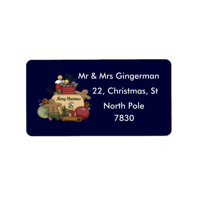 Gingerman Christmas Label (Front)