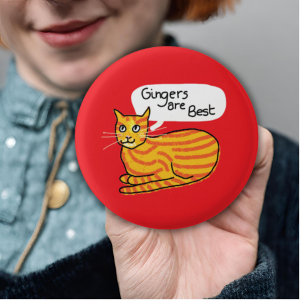 Gingers are best badge ginger cat pin cat lovers