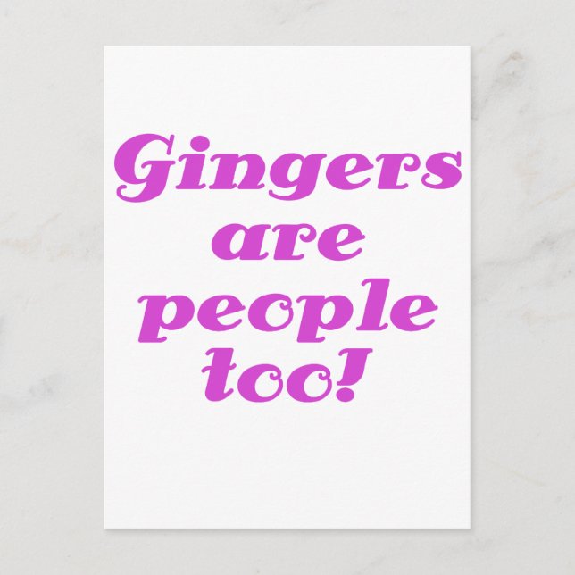 Gingers are people too postcard (Front)