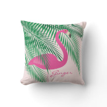 Ginger's Pink Flamingo Pillow