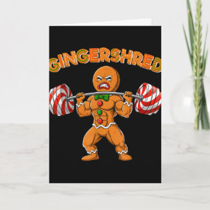 Gingershred Bodybuilder Funny Gingerbread Man Weig Card