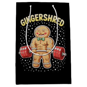 Gingershred Christmas Gingerbread Gym Bodybuilding Medium Gift Bag