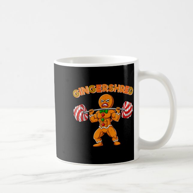 Gingershred Christmas Gingerbread Man Gym Bodybuil Coffee Mug (Right)