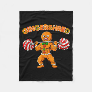 Gingershred Christmas Gingerbread Man Gym Bodybuil Fleece Blanket